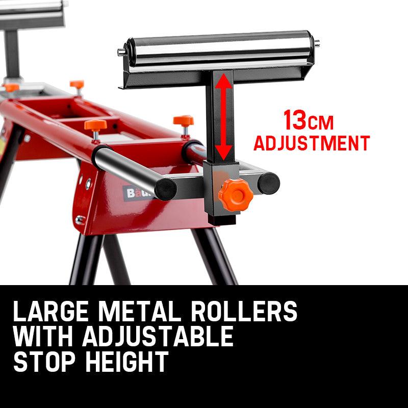 Baumr-AG Mitre Saw Stand Universal Adjustable Portable Drop Saw Bench Table V219-TOLMSSBMRAF17