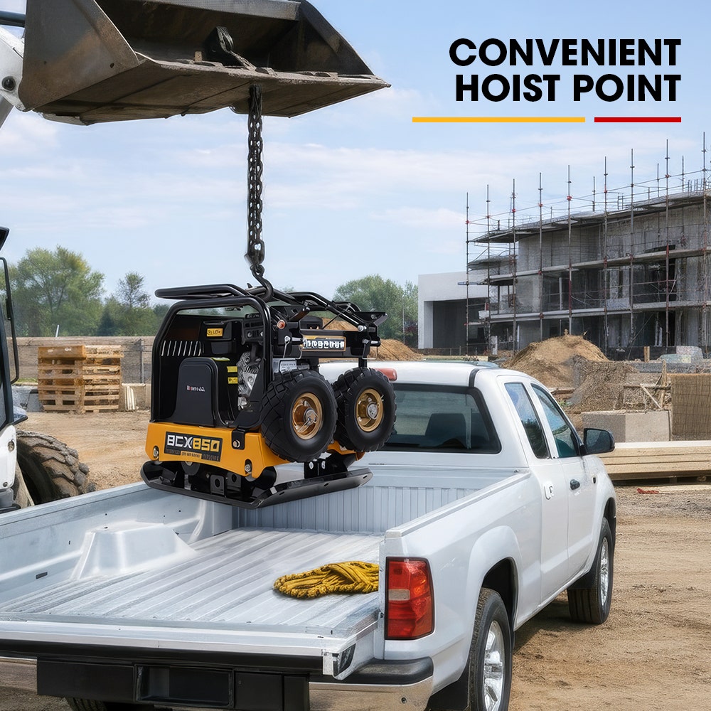 BAUMR-AG 125kg 450x630mm 7HP Plate Compactor, 32kN Vibratory Compaction, Wheel Kit, Protective Paver Pad, V219-TOLPLCBM8C5A