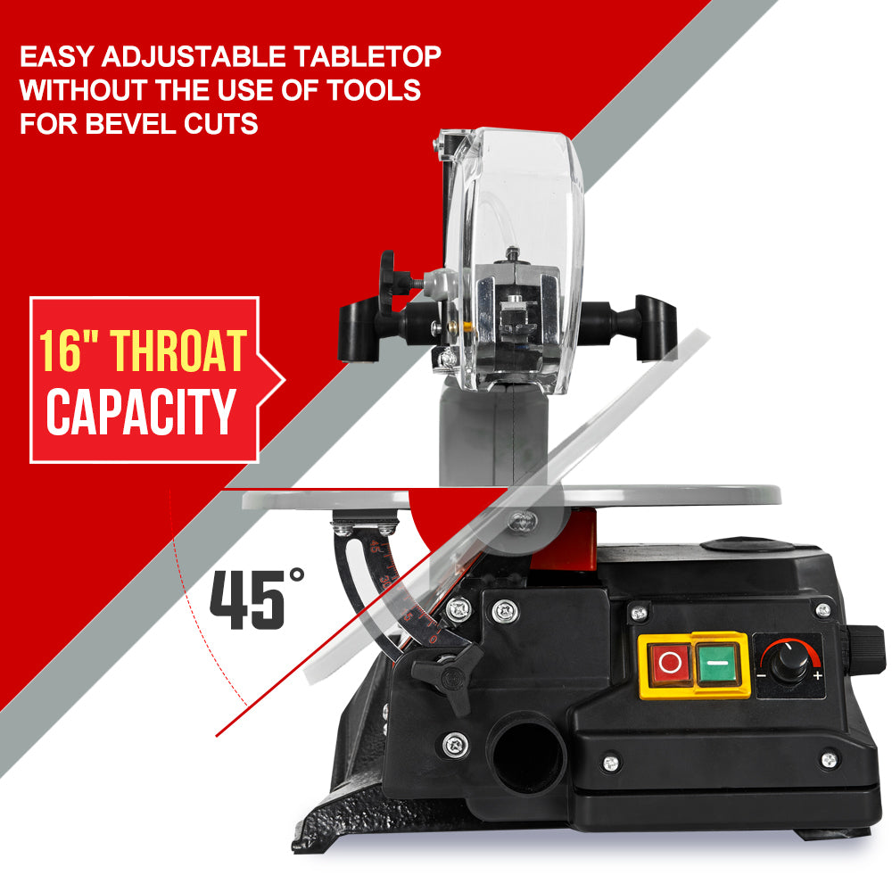 Baumr-AG SS16 16 120W Variable Speed Scroll Saw Tool Electric Dual Lamps V219-TOLSCSBMRBS16