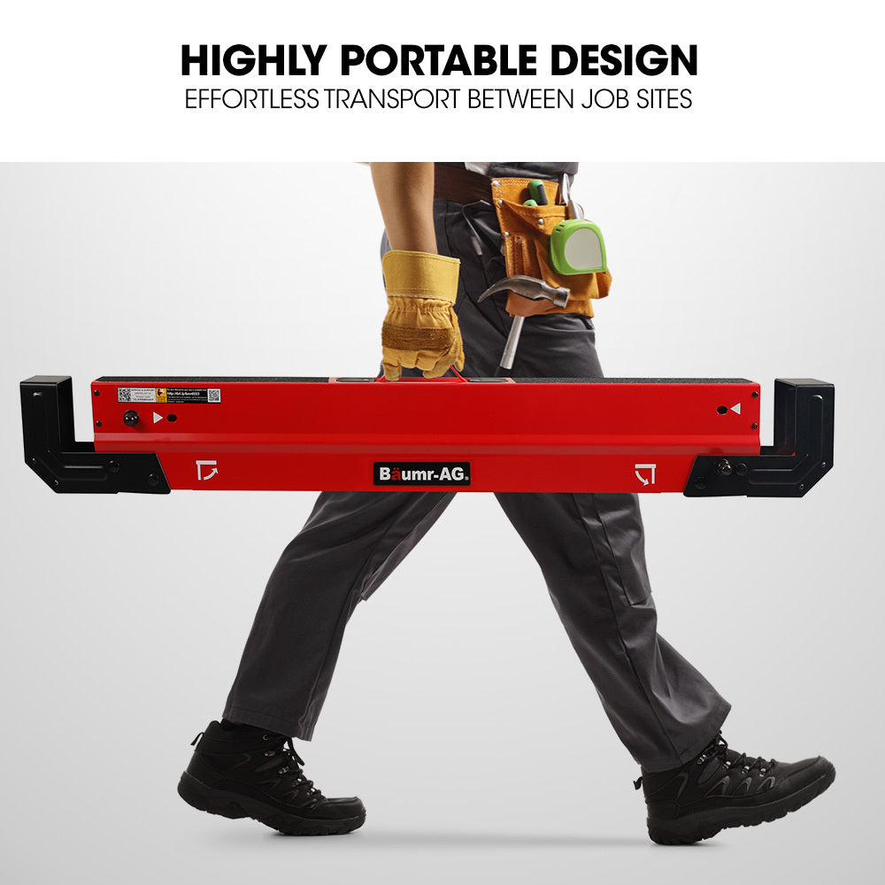BAUMR-AG 2 x Steel Saw Horse, Folding Height Adjustable Sawhorse, 1180kg Capacity, 2x4 Support Arms V219-TOLSHRBMRAAHT