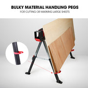 BAUMR-AG 2 x Steel Saw Horse, Folding Height Adjustable Sawhorse, 1180kg Capacity, 2x4 Support Arms V219-TOLSHRBMRAAHT