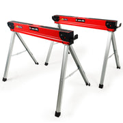 Baumr-AG 2 x Steel Saw Horse, 1000kg Capacity Folding Adjustable Sawhorses, 2x4 Support Arms V219-TOLSHRBMRAFHT