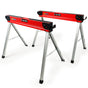 Baumr-AG 2 x Steel Saw Horse, 1000kg Capacity Folding Adjustable Sawhorses, 2x4 Support Arms V219-TOLSHRBMRAFHT