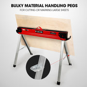 Baumr-AG 2 x Steel Saw Horse, 1000kg Capacity Folding Adjustable Sawhorses, 2x4 Support Arms V219-TOLSHRBMRAFHT
