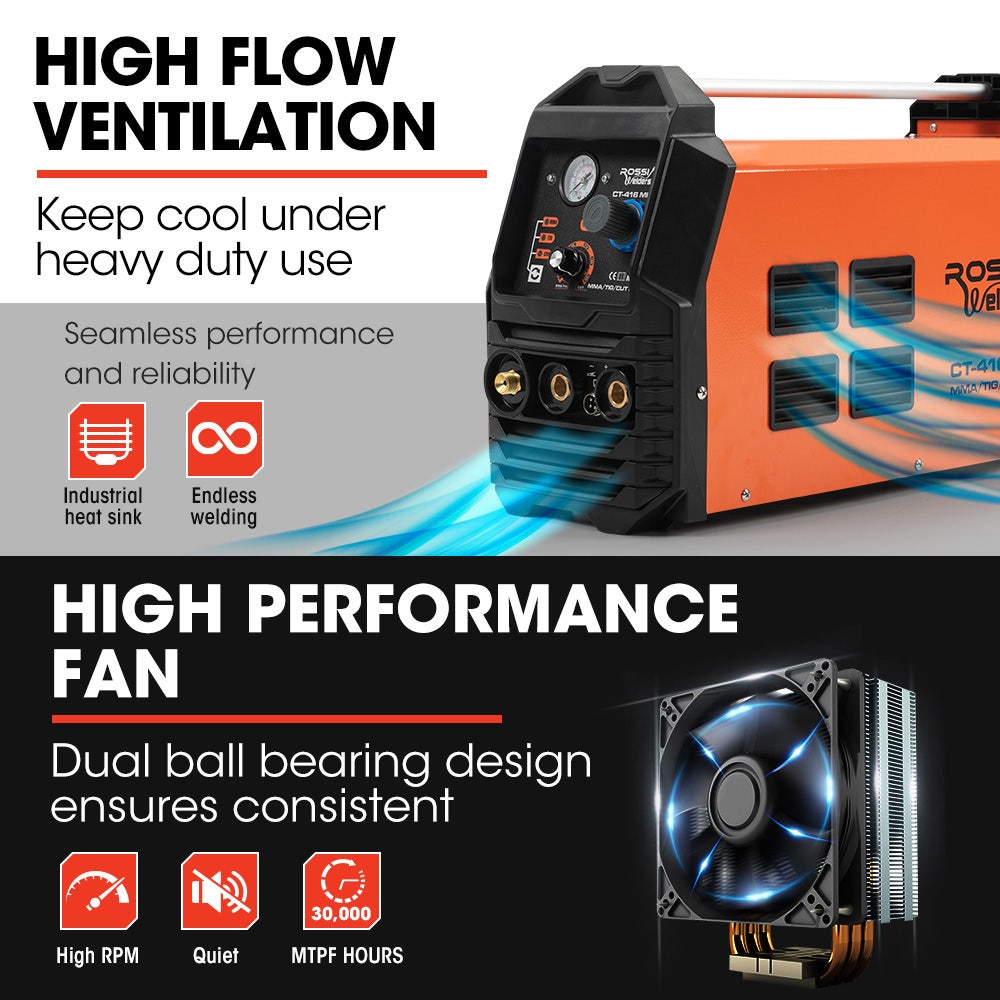 ROSSI Portable Inverter Welder Plasma Cutter, 3in1 Multi-function Cut/MMA/TIG Welding Machine, 15A Plug V219-TOLWDRROB416