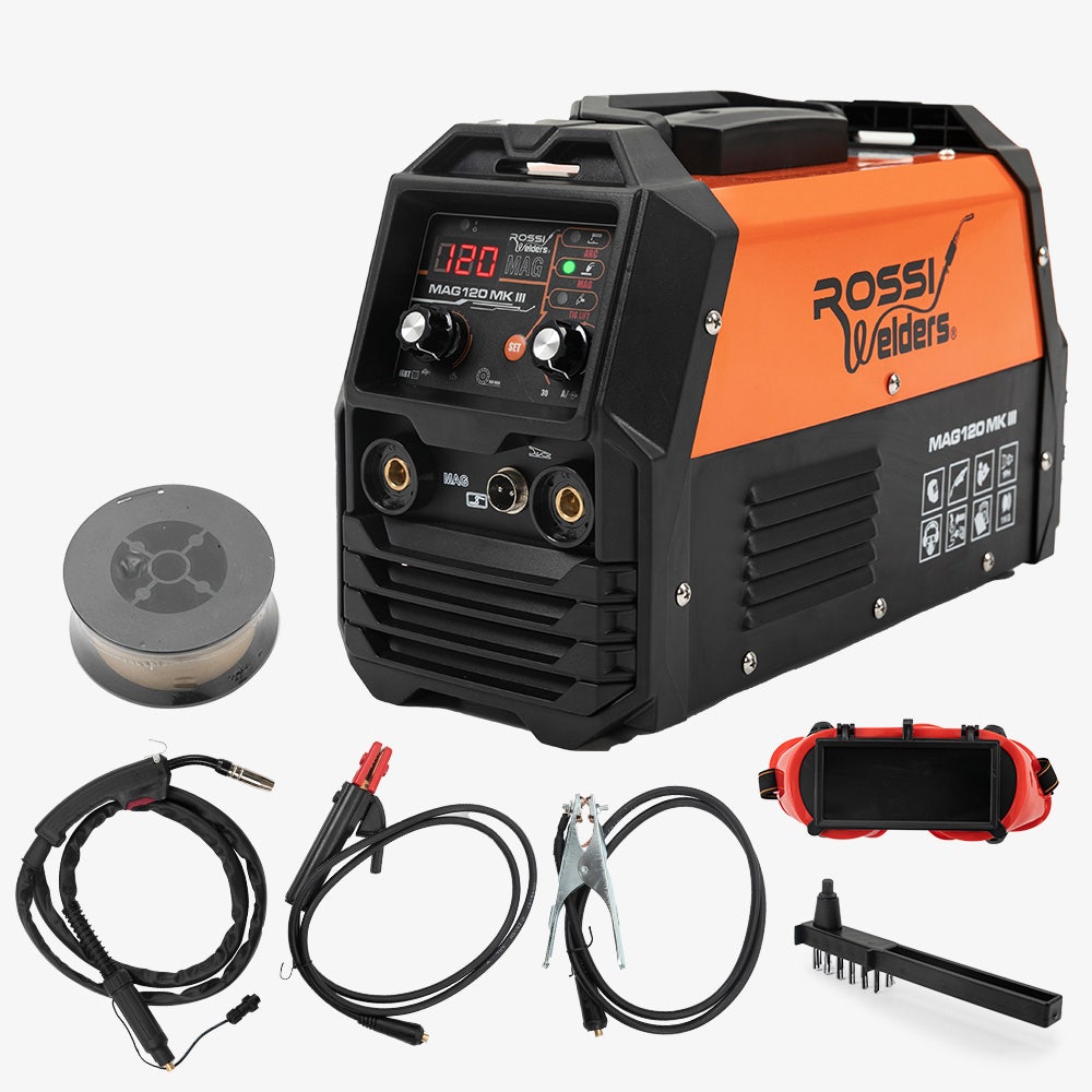 ROSSI 120 Amp Inverter Welder, 3in1 Portable MMA ARC /MIG Gasless /Lift-TIG Welding Machine, 15A Plug V219-TOLWDRROCM12