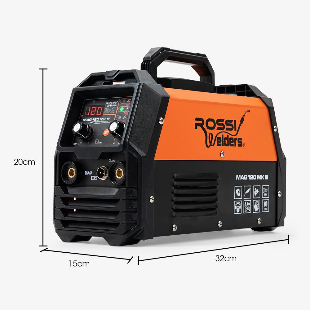ROSSI 120 Amp Inverter Welder, 3in1 Portable MMA ARC /MIG Gasless /Lift-TIG Welding Machine, 15A Plug V219-TOLWDRROCM12