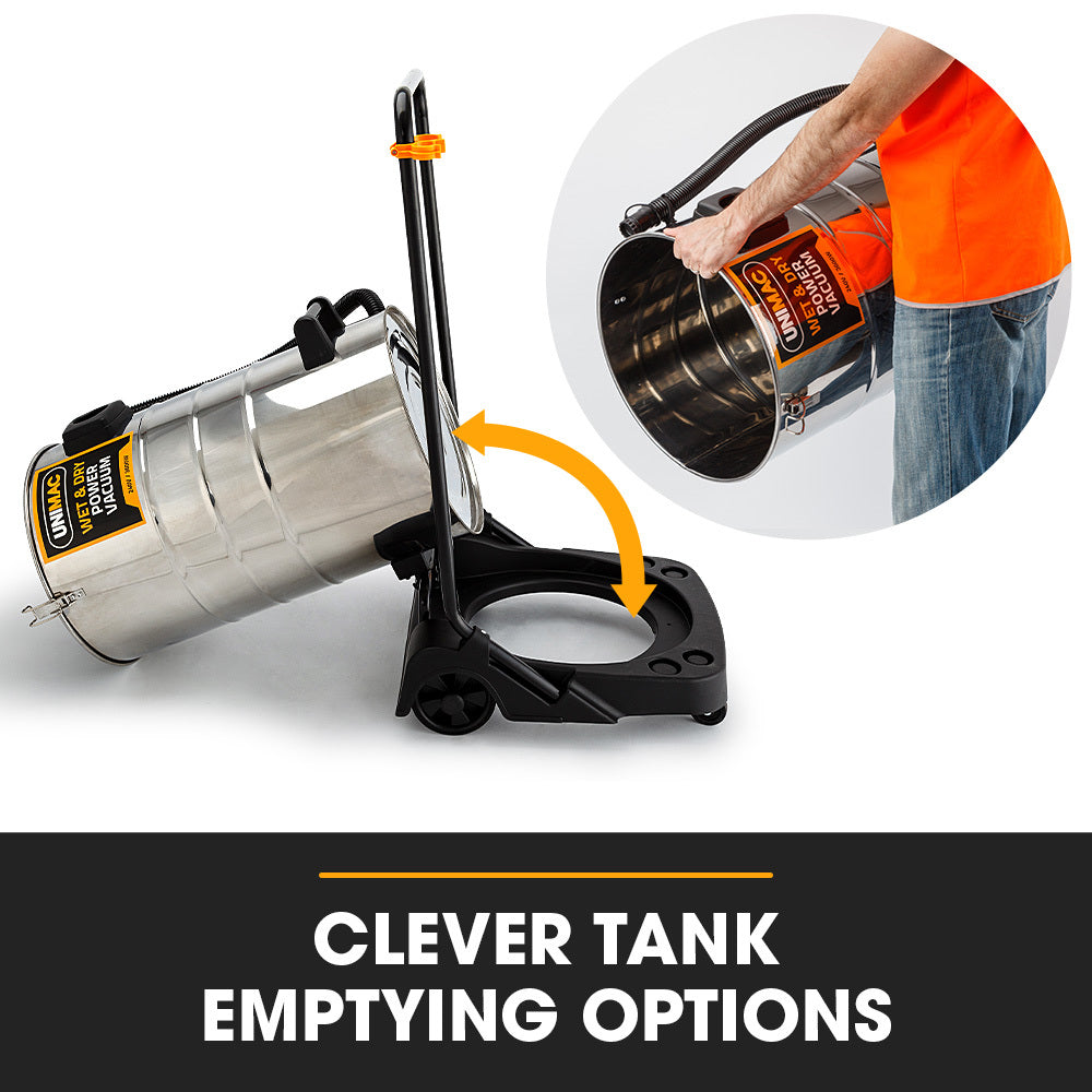 UNIMAC 100L 2400W Wet and Dry Vacuum Cleaner, Heavy-Duty Dual Copper Motors, Accessory Set, for Workshop Car V219-TOLWDVUM10SA