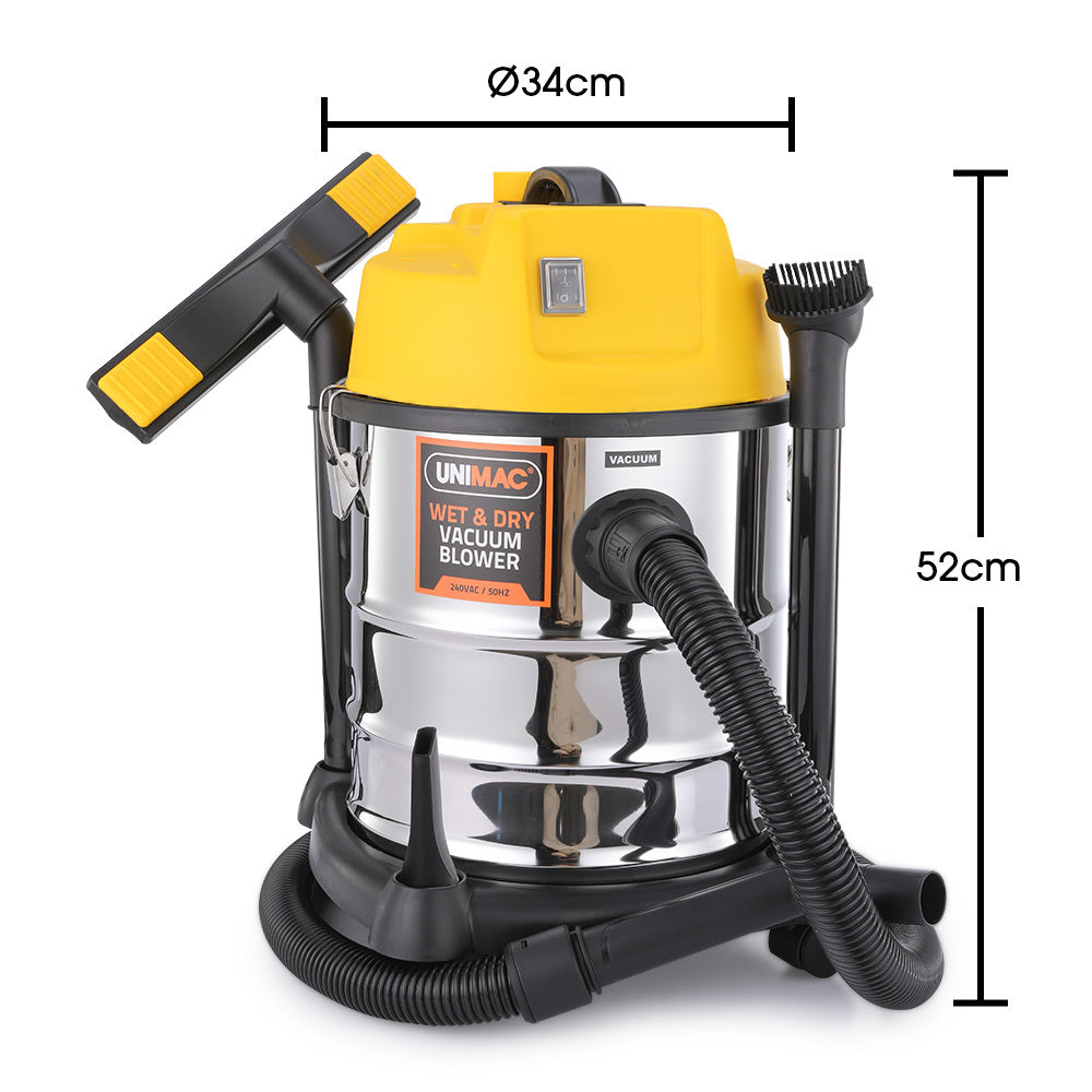 Unimac 20L 1400W Wet and Dry Vacuum Cleaner, with Blower, for Car, Workshop, Carpet V219-TOLWDVUM2PBA