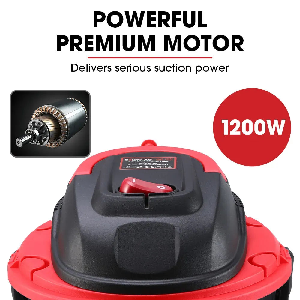 Baumr-AG 20L 1200W Wet and Dry Vacuum Cleaner, with Blower, for Car, Workshop, Carpet V219-TOLWDVUM2PNA