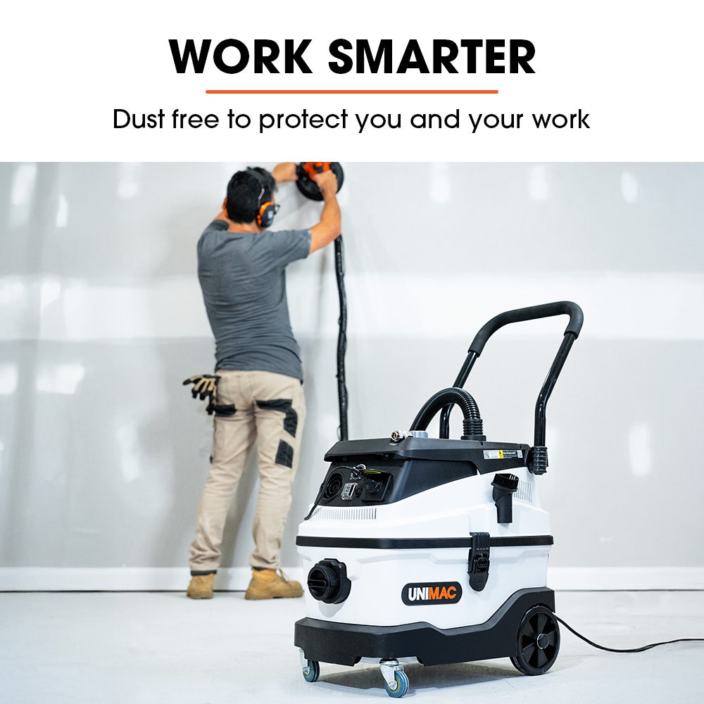 UNIMAC 30L Dust Extractor, Wet & Dry Vacuum Cleaner, 3 Stage Filtration, Water and HEPA filter, Power plus V219-TOLWDVUM3IEA