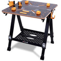 BAUMR-AG Portable Multifunction Workbench, 2-in-1 Worktable and Sawhorse, Height Adjustable, Expandable V219-TOLWKBBM85MA