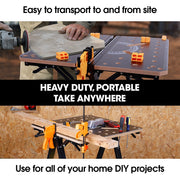 BAUMR-AG Portable Multifunction Workbench, 2-in-1 Worktable and Sawhorse, Height Adjustable, Expandable V219-TOLWKBBM85MA