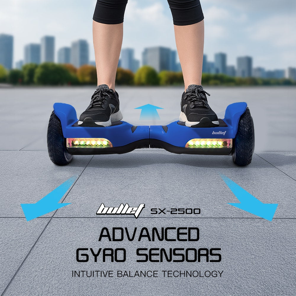 BULLET SX-2500 Hoverboard Scooter, 500W Brushless, UL Certified, AU Compliant, 6.5-inch Off-Road Style Tyres, V219-TOYHVBBL65BA