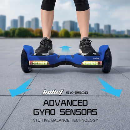 BULLET SX-2500 Hoverboard Scooter, 500W Brushless, UL Certified, AU Compliant, 6.5-inch Off-Road Style Tyres, V219-TOYHVBBL65BA