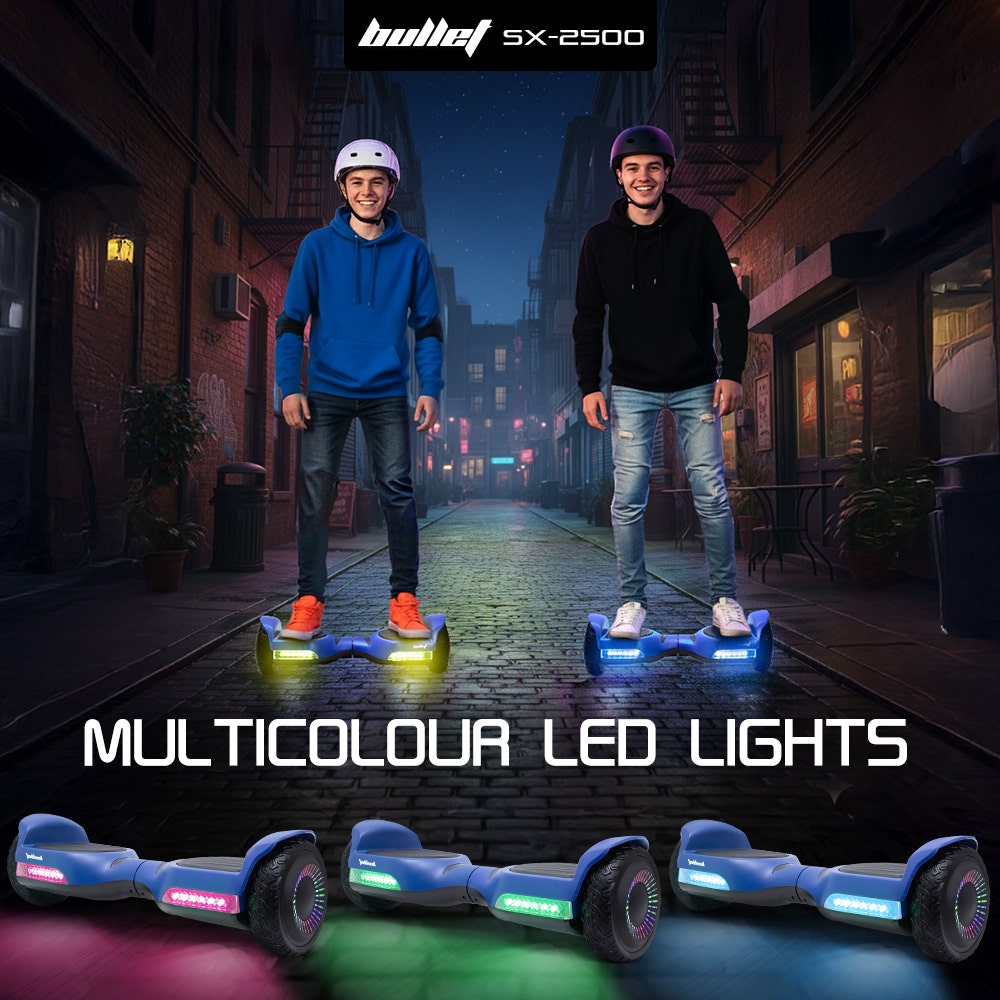 BULLET SX-2500 Hoverboard Scooter, 500W Brushless, UL Certified, AU Compliant, 6.5-inch Off-Road Style Tyres, V219-TOYHVBBL65BA