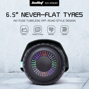 BULLET SX-2500 Hoverboard Scooter, 500W Brushless, UL Certified, AU Compliant, 6.5-inch Off-Road Style Tyres, Superior Self Balancing System, LED Lights, Black