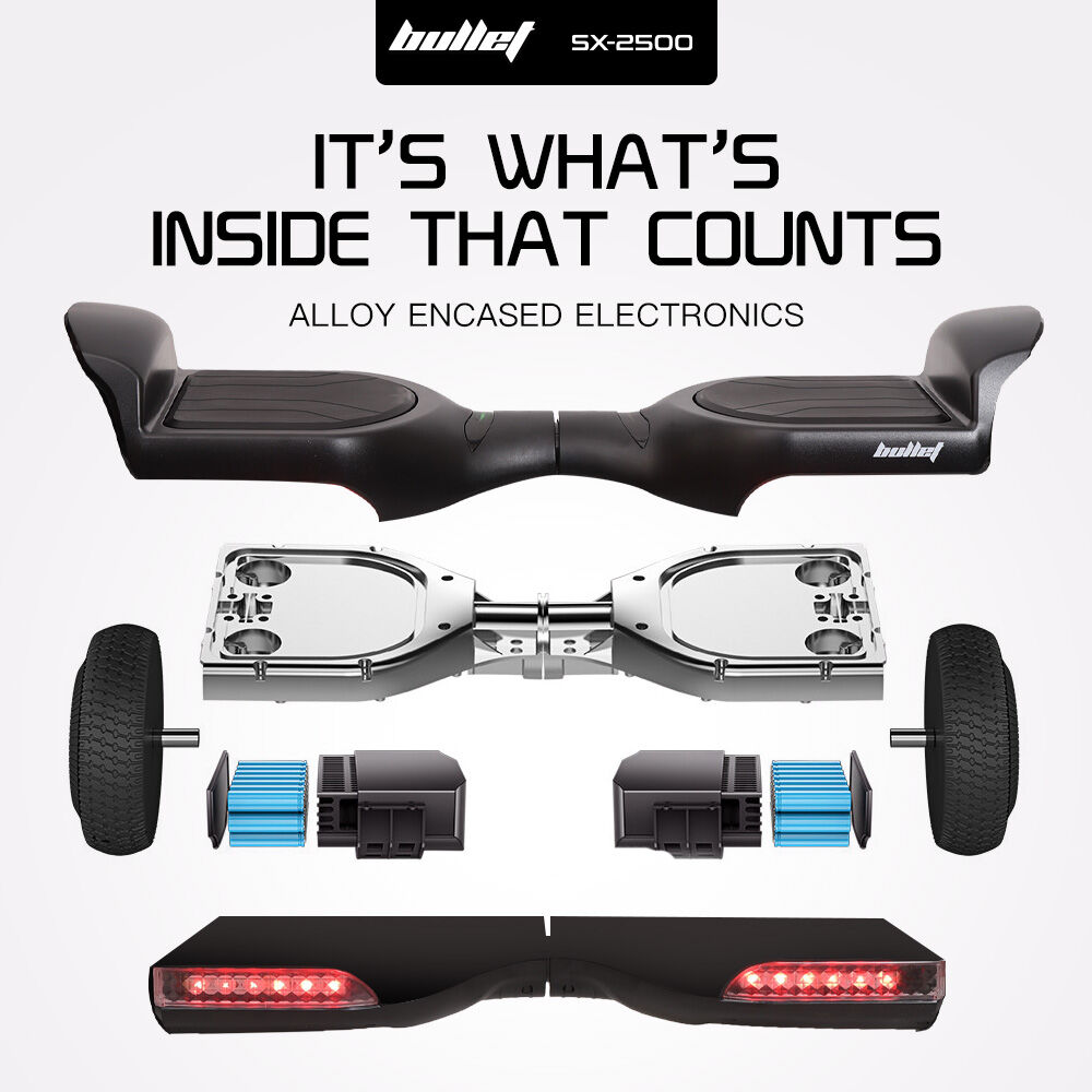 BULLET SX-2500 Hoverboard Scooter, 500W Brushless, UL Certified, AU Compliant, 6.5-inch Off-Road Style Tyres, V219-TOYHVBBL65KA