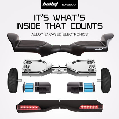 BULLET SX-2500 Hoverboard Scooter, 500W Brushless, UL Certified, AU Compliant, 6.5-inch Off-Road Style Tyres, V219-TOYHVBBL65KA