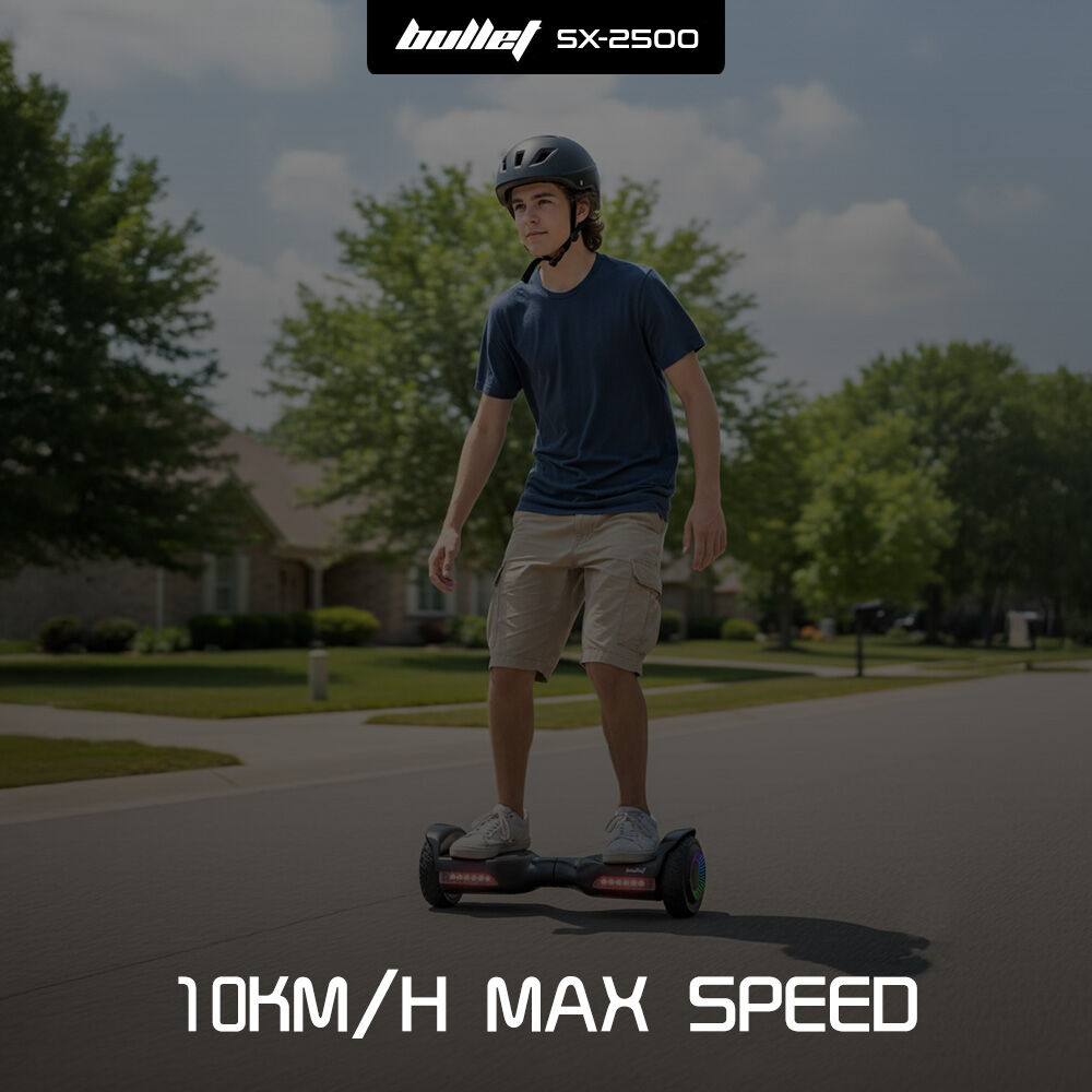 BULLET SX-2500 Hoverboard Scooter, 500W Brushless, UL Certified, AU Compliant, 6.5-inch Off-Road Style Tyres, V219-TOYHVBBL65KA