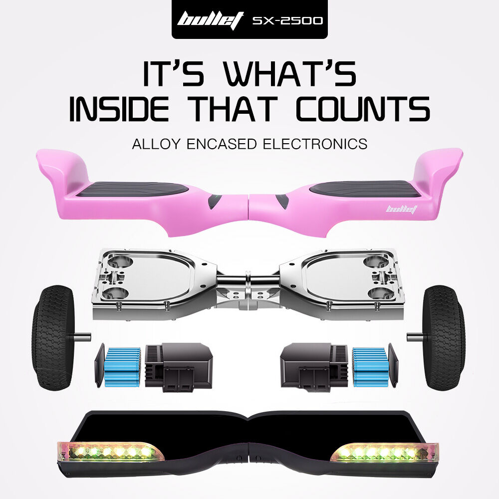 BULLET SX-2500 Hoverboard Scooter, 500W Brushless, UL Certified, AU Compliant, 6.5-inch Off-Road Style Tyres, V219-TOYHVBBL65PA