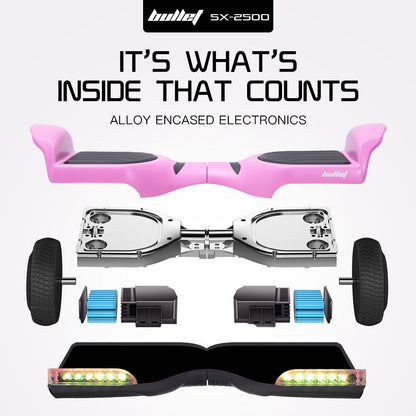 BULLET SX-2500 Hoverboard Scooter, 500W Brushless, UL Certified, AU Compliant, 6.5-inch Off-Road Style Tyres, V219-TOYHVBBL65PA