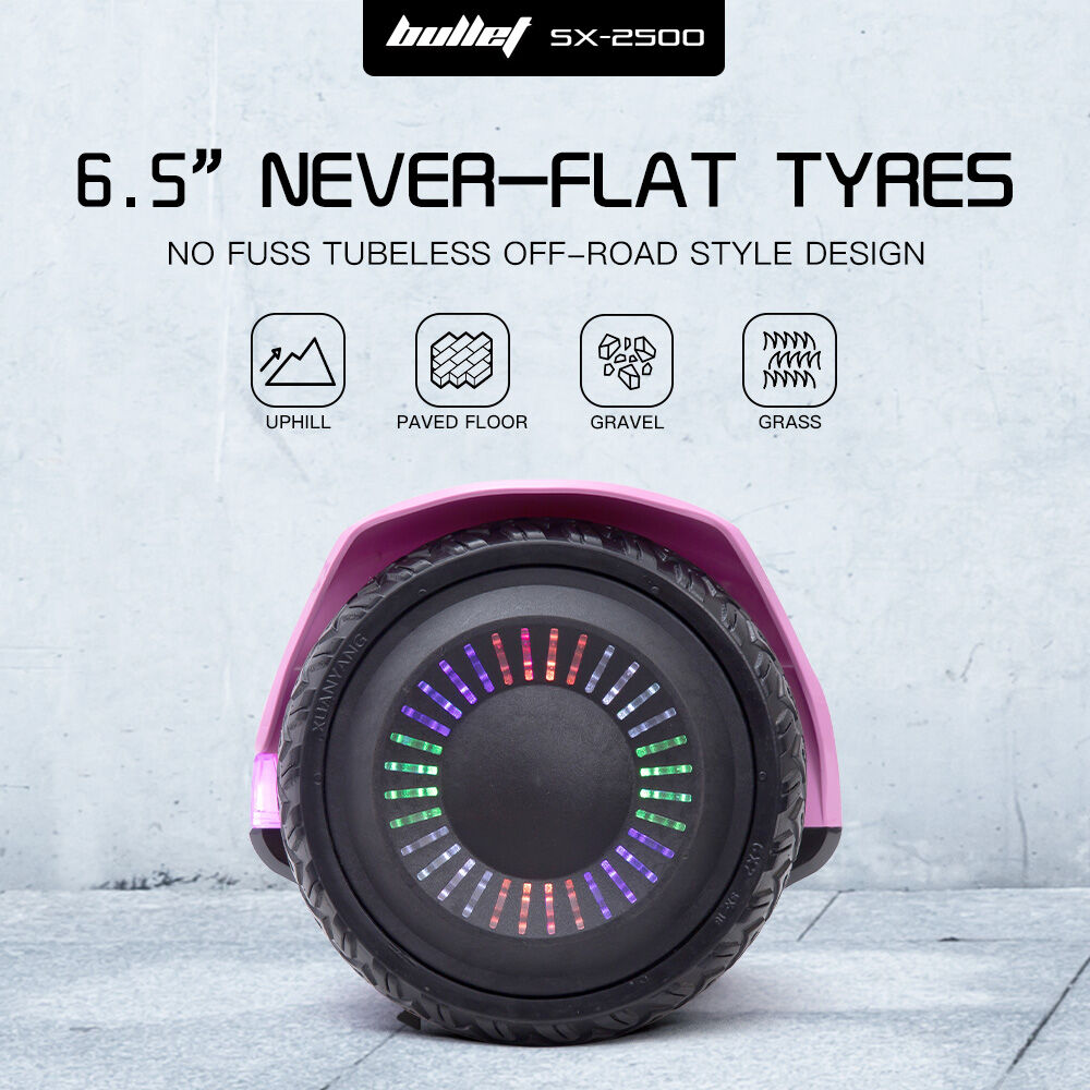 BULLET SX-2500 Hoverboard Scooter, 500W Brushless, UL Certified, AU Compliant, 6.5-inch Off-Road Style Tyres, V219-TOYHVBBL65PA