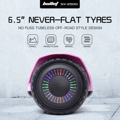 BULLET SX-2500 Hoverboard Scooter, 500W Brushless, UL Certified, AU Compliant, 6.5-inch Off-Road Style Tyres, V219-TOYHVBBL65PA