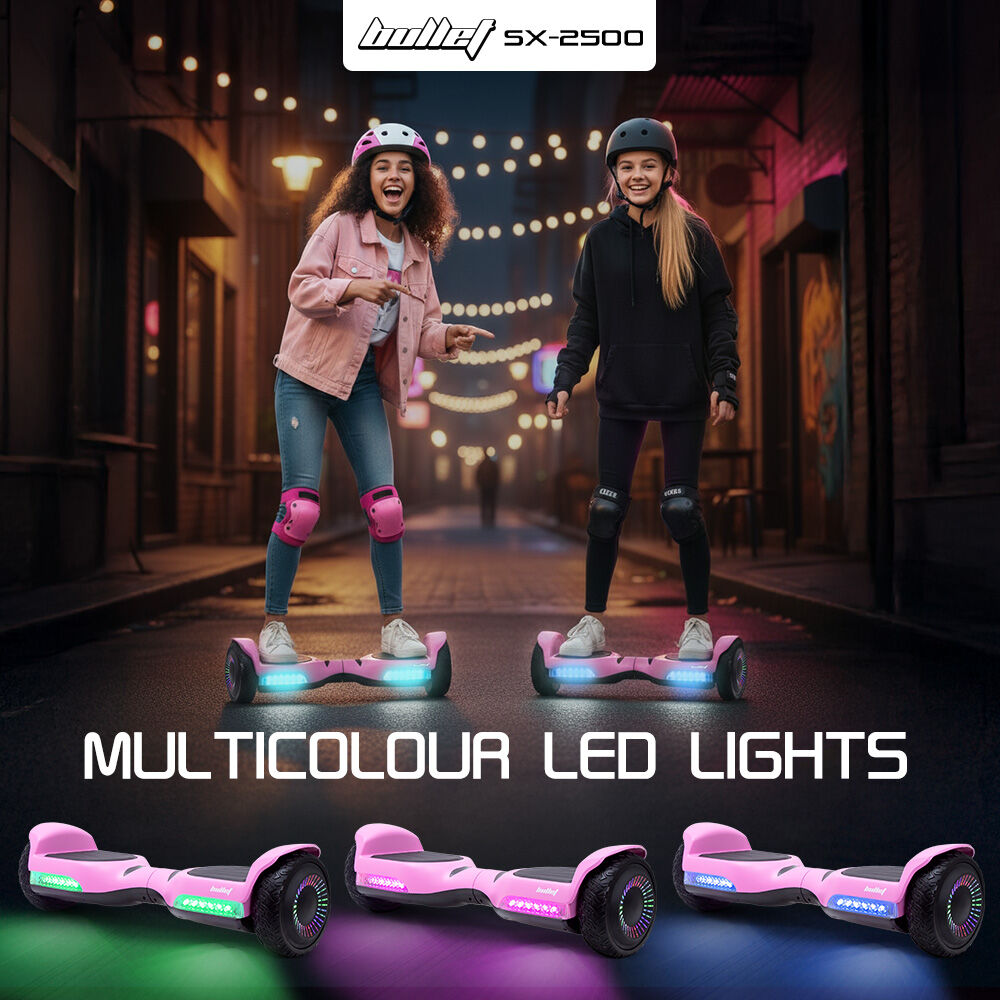 BULLET SX-2500 Hoverboard Scooter, 500W Brushless, UL Certified, AU Compliant, 6.5-inch Off-Road Style Tyres, V219-TOYHVBBL65PA