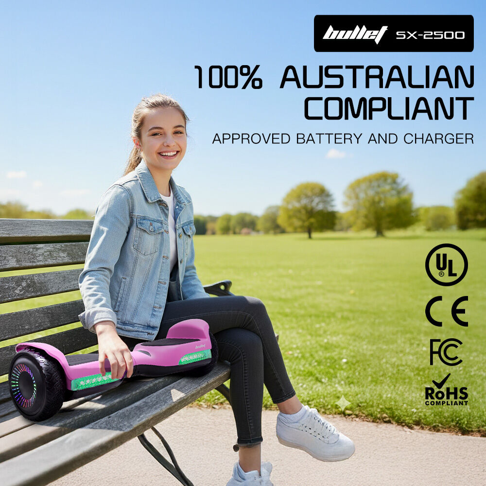 BULLET SX-2500 Hoverboard Scooter, 500W Brushless, UL Certified, AU Compliant, 6.5-inch Off-Road Style Tyres, V219-TOYHVBBL65PA
