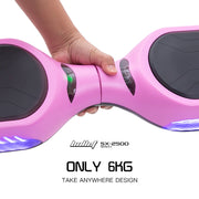 BULLET SX-2500 Hoverboard Scooter, 500W Brushless, UL Certified, AU Compliant, 6.5-inch Off-Road Style Tyres, Superior Self Balancing System, LED Lights, Pink