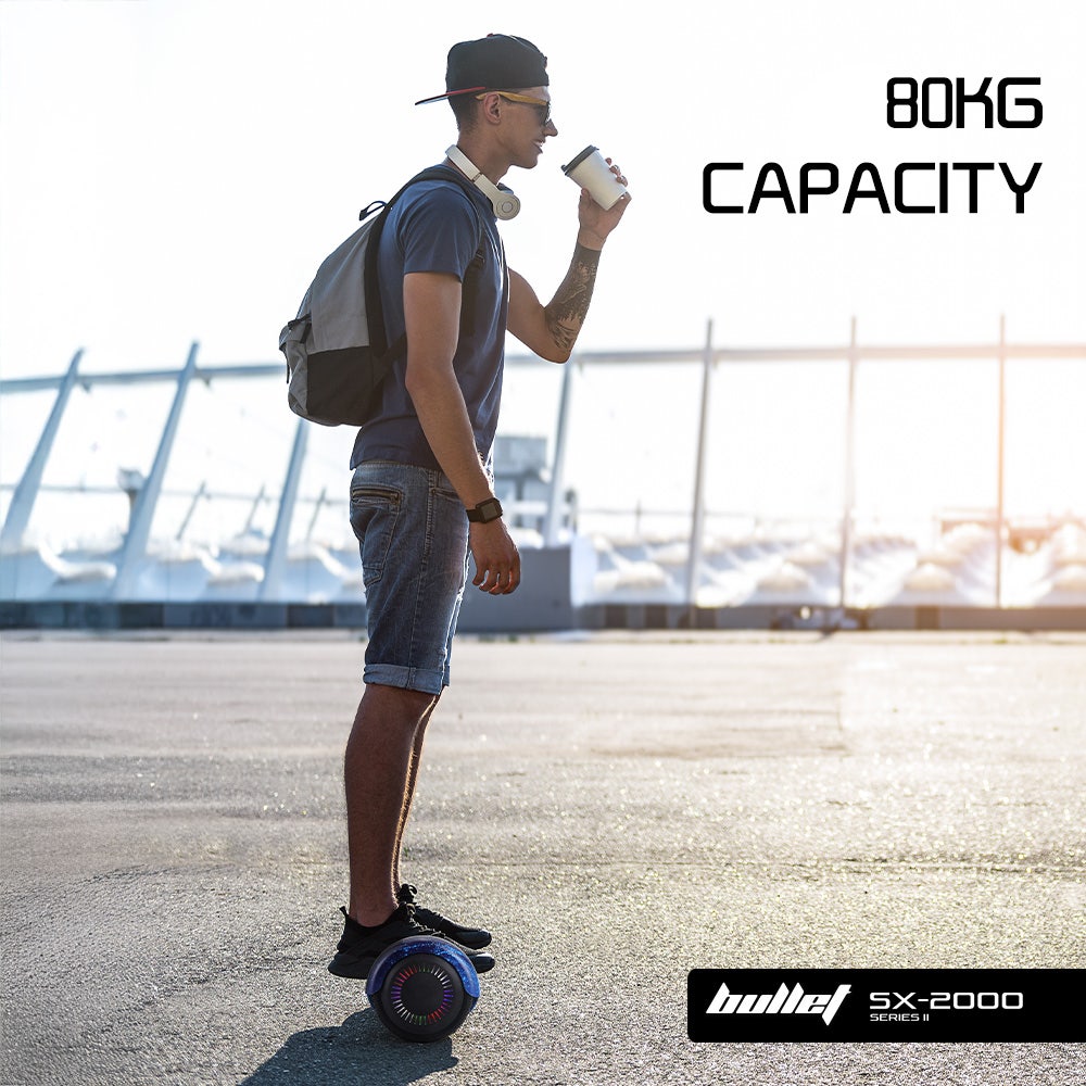 BULLET SX-2000 Hoverboard Scooter, 500W Brushless, Superior Self Balancing System, UL Certified, LED Lights, V219-TOYHVBBL6BGA