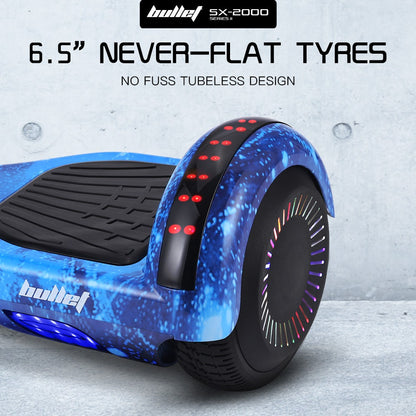 BULLET SX-2000 Hoverboard Scooter, 500W Brushless, Superior Self Balancing System, UL Certified, LED Lights, V219-TOYHVBBL6BGA