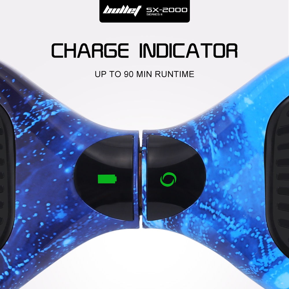 BULLET SX-2000 Hoverboard Scooter, 500W Brushless, Superior Self Balancing System, UL Certified, LED Lights, V219-TOYHVBBL6BGA