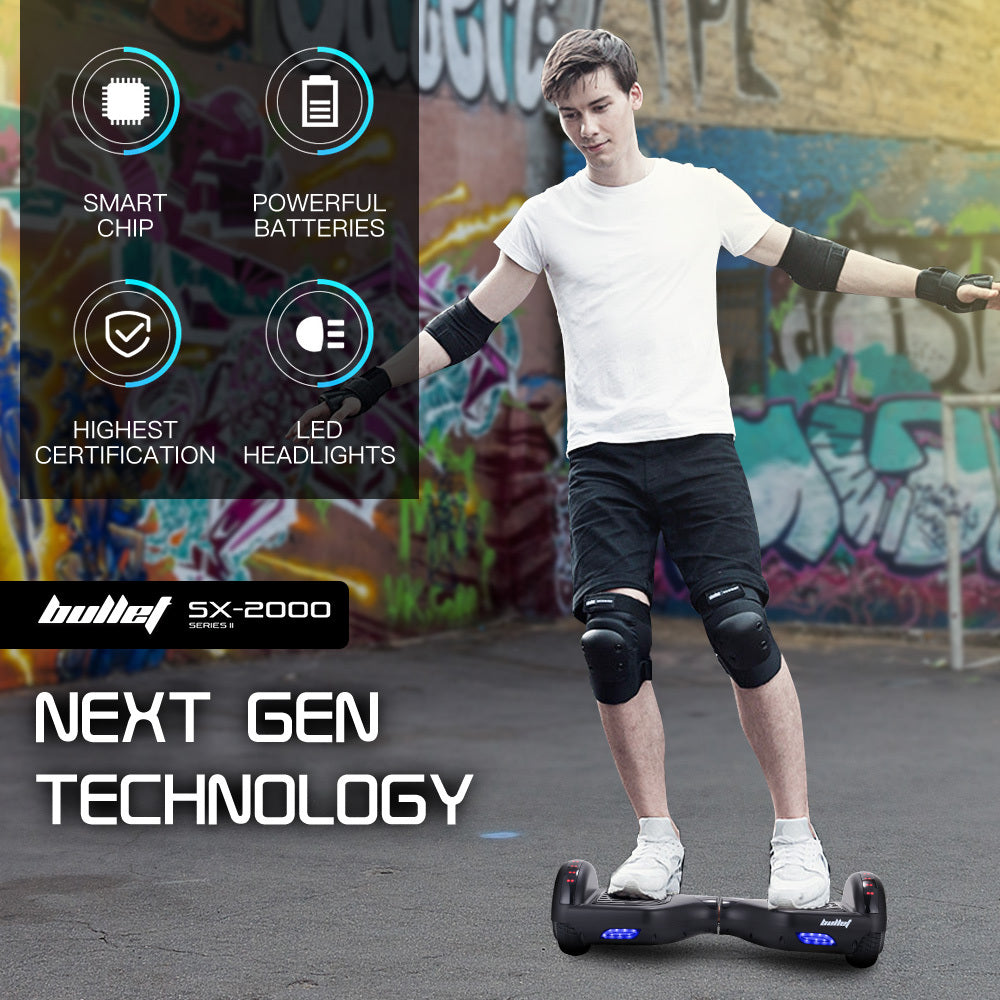 BULLET SX-2000 Hoverboard Scooter, 500W Brushless, UL Certified, AU Compliant, Superior Self Balancing V219-TOYHVBBL6BKA
