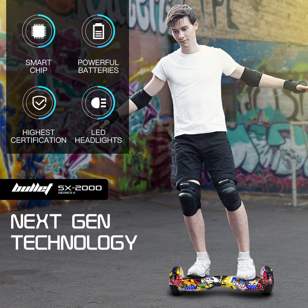 BULLET SX-2000 Hoverboard Scooter, 500W Brushless, UL Certified, AU Compliant, Superior Self Balancing V219-TOYHVBBL6HHA