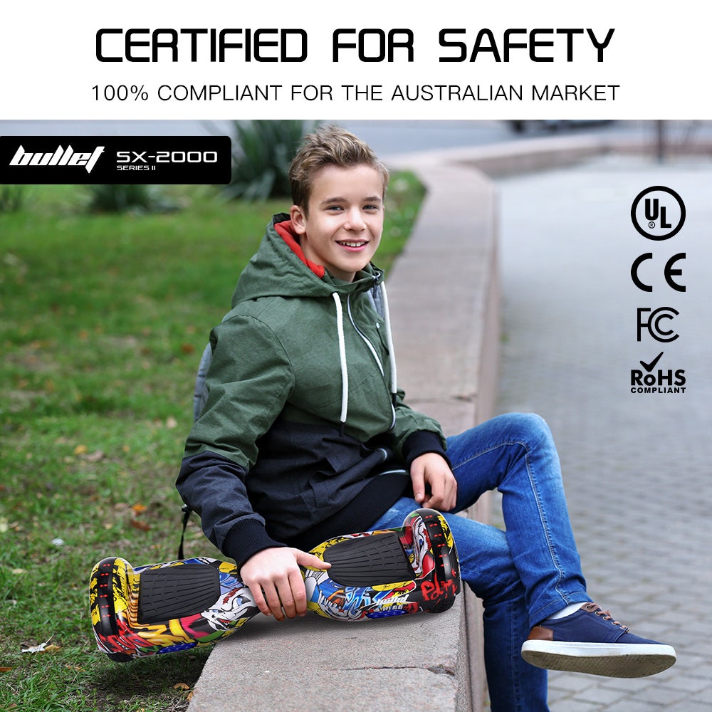 BULLET SX-2000 Hoverboard Scooter, 500W Brushless, UL Certified, AU Compliant, Superior Self Balancing V219-TOYHVBBL6HHA