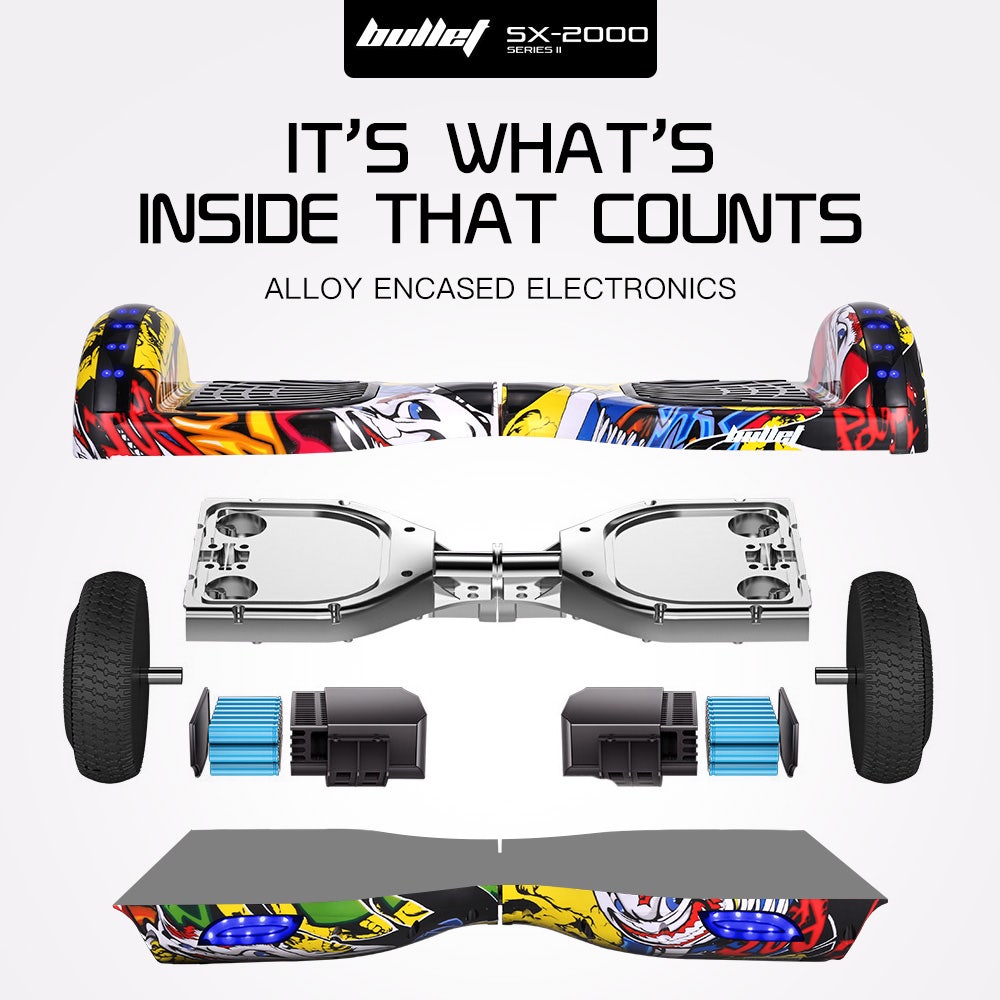 BULLET SX-2000 Hoverboard Scooter, 500W Brushless, UL Certified, AU Compliant, Superior Self Balancing V219-TOYHVBBL6HHA
