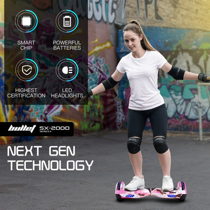 BULLET SX-2000 Hoverboard Scooter, 500W Brushless, UL Certified, AU Compliant, Superior Self Balancing V219-TOYHVBBL6PCA