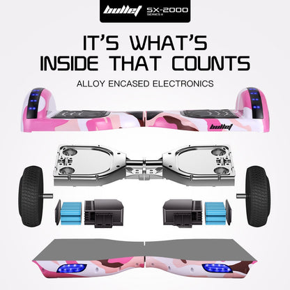 BULLET SX-2000 Hoverboard Scooter, 500W Brushless, UL Certified, AU Compliant, Superior Self Balancing V219-TOYHVBBL6PCA