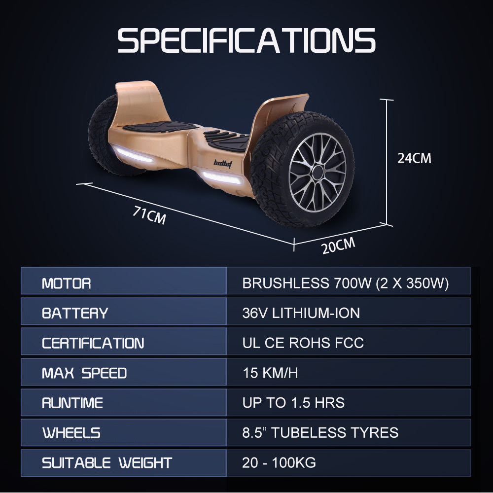 BULLET SX-4000 Hoverboard Scooter, 700W Brushless, UL Certified, AU Compliant, 8.5" Wheels, Superior Self V219-TOYHVBBL8BZA