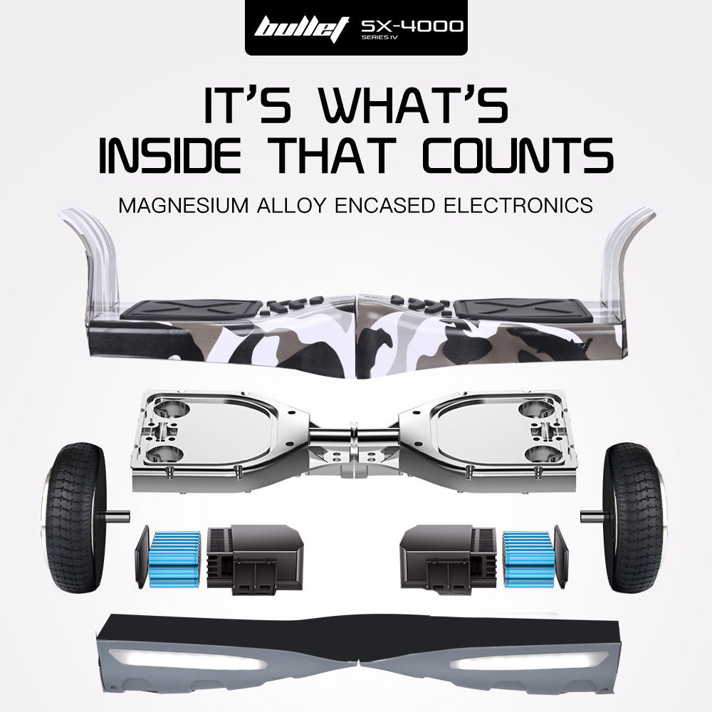 BULLET SX-4000 Hoverboard Scooter, 700W Brushless, UL Certified, AU Compliant, 8.5" Wheels, Superior Self V219-TOYHVBBL8GCA