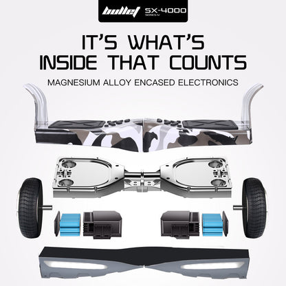 BULLET SX-4000 Hoverboard Scooter, 700W Brushless, UL Certified, AU Compliant, 8.5" Wheels, Superior Self V219-TOYHVBBL8GCA