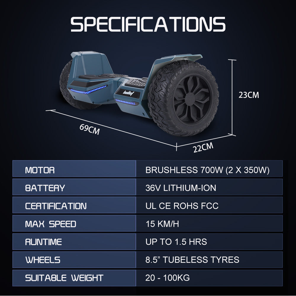 BULLET SX-4500 Hoverboard Scooter, 700W Brushless, UL Certified, AU Compliant, 8.5" Wheels, Superior Self V219-TOYHVBBL9NVA