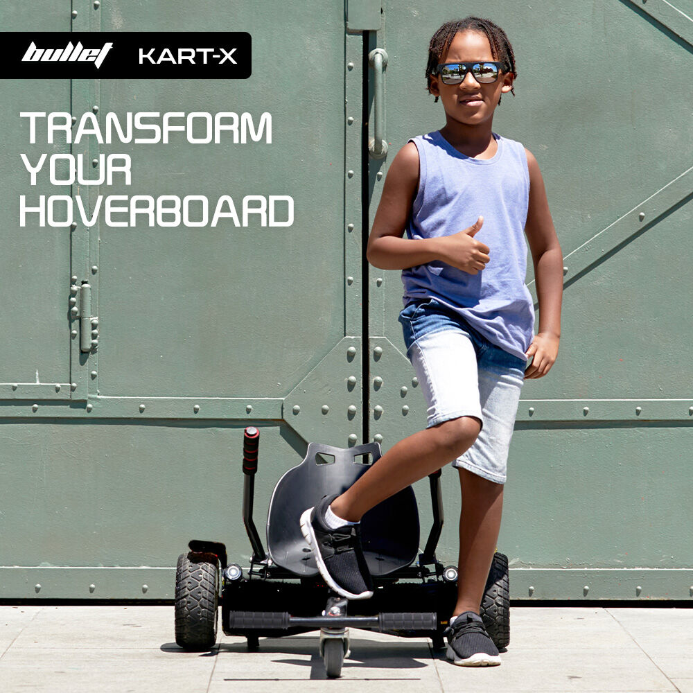 BULLET KART-X Hoverboard Seat Attachment, for 6.5" 8" 10" models, Adjustable Length Frame V219-TOYHVBBLK1KA