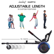 BULLET KART-X Hoverboard Seat Attachment, for 6.5" 8" 10" models, Adjustable Length Frame V219-TOYHVBBLK1KA
