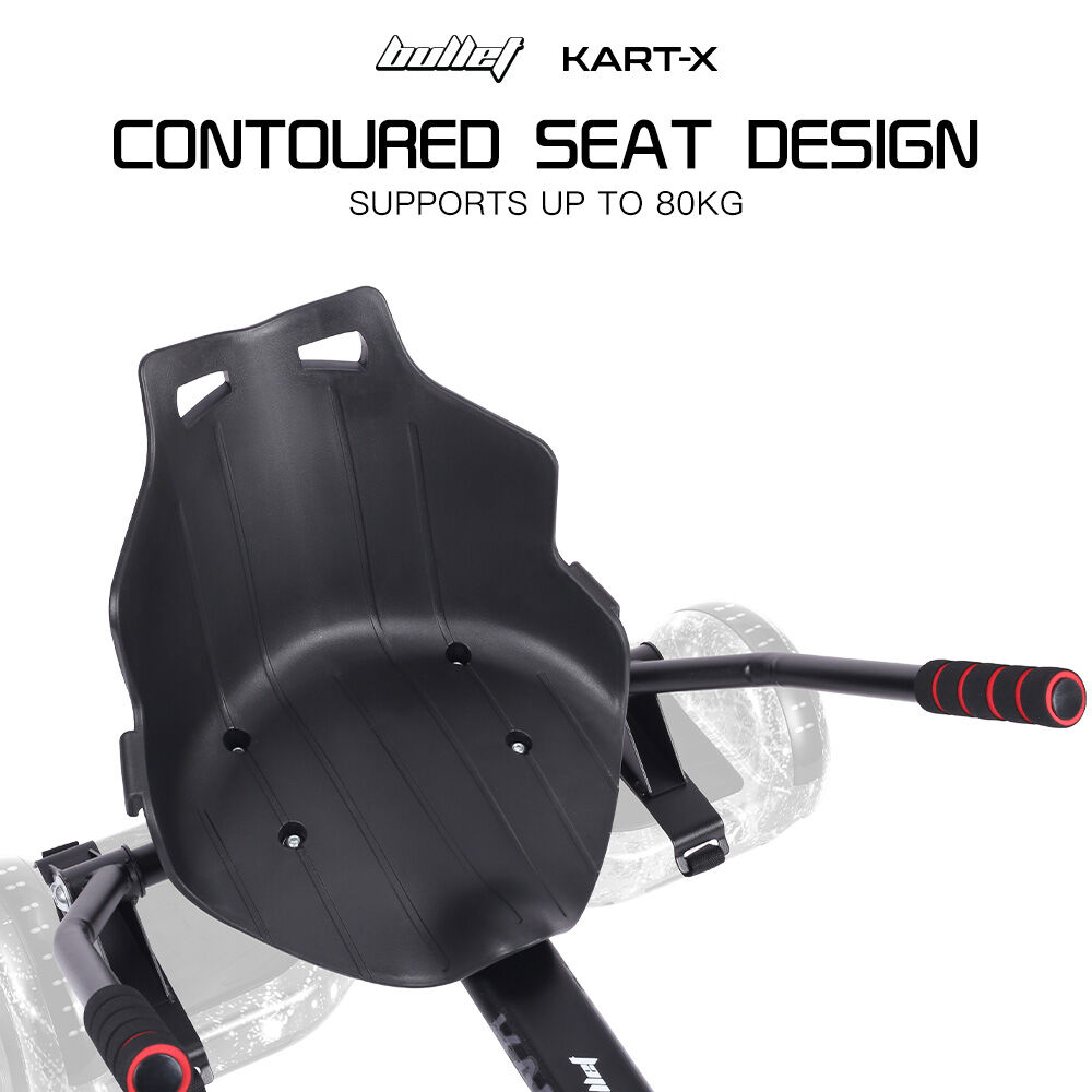 BULLET KART-X Hoverboard Seat Attachment, for 6.5" 8" 10" models, Adjustable Length Frame V219-TOYHVBBLK1KA