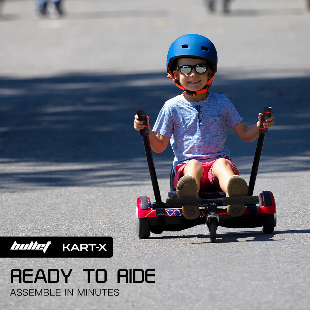 BULLET KART-X Hoverboard Seat Attachment, for 6.5" 8" 10" models, Adjustable Length Frame V219-TOYHVBBLK1KA