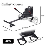BULLET KART-X Hoverboard Seat Attachment, for 6.5" 8" 10" models, Adjustable Length Frame V219-TOYHVBBLK1KA