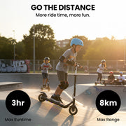 ALPHA Edge Electric Scooter Kids/Teens, 16km/h Max, Adjustable Height, UL Certified, AU Compliant, Dual V219-TRNESCAL2BKA